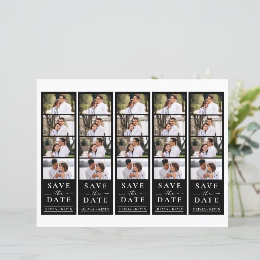 Photo Booth 2x7" Bladwijzer Save the Date Wedding (Staand voorkant)