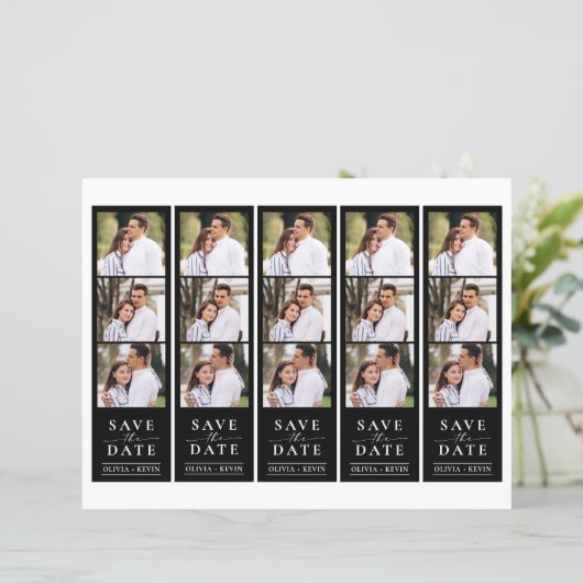 Photo Booth 2x7" Save the Date Wedding Strip (Staand voorkant)