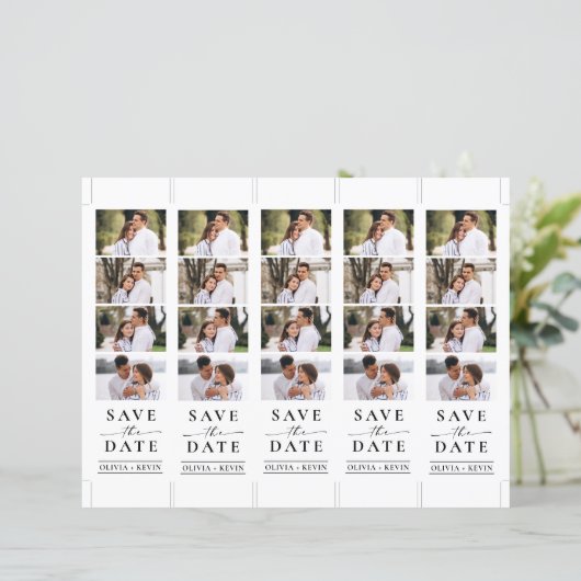 Photo Booth 2x7" Save the Date Wedding Strip (Staand voorkant)