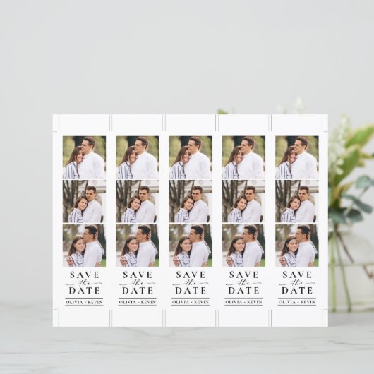 Photo Booth 2x7" Save the Date Wedding Strip (Staand voorkant)