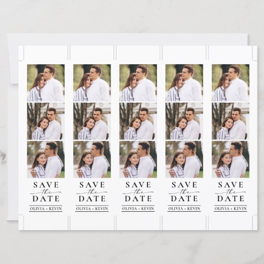 Photo Booth 2x7" Save the Date Wedding Strip (Voorkant)