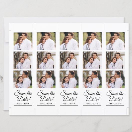 Photo Booth 2x7" Save the Date Wedding Strip (Voorkant)