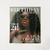 Photo Booth Birthday Party Magazine Cover Backdrop Wandkleed (Voorkant)