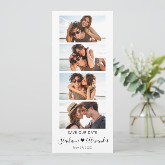 Photo Booth Bladwijzer Script Wedding Sla de datum Save The Date (Staand voorkant)