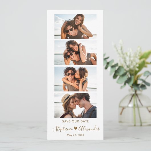 Photo Booth Bladwijzer Script Wedding Sla de datum Save The Date (Staand voorkant)
