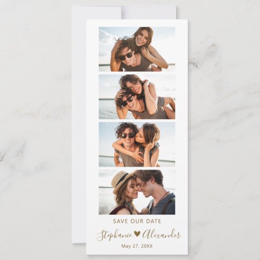 Photo Booth Bladwijzer Script Wedding Sla de datum Save The Date (Voorkant)