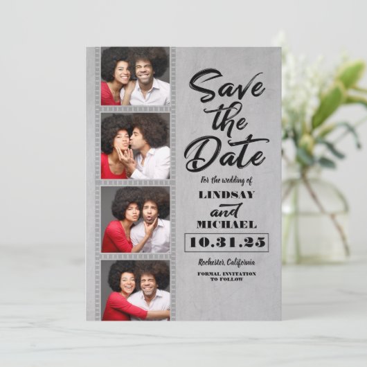 Photo Booth Bladwijzer thema Fun Save the Date (Staand voorkant)