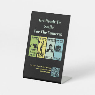Photo Booth Company Event  Reclamebord Met Voetstuk