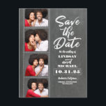 Photo Booth Foto's Fun Save the Date Aankondigingskaart<br><div class="desc">Grappig en eigentijds slaan de datum foto briefkaarten.</div>