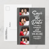 Photo Booth Foto's Fun Save the Date Aankondigingskaart (Voorkant / Achterkant)