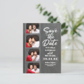 Photo Booth Foto's Fun Save the Date Aankondigingskaart (Staand voorkant)
