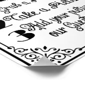 PHOTO BOOTH gastboek bruiloft of feest bord Poster (Hoek)