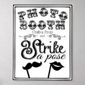 PHOTO BOOTH-gastenboek trouw- of feestbord Poster (Voorkant)