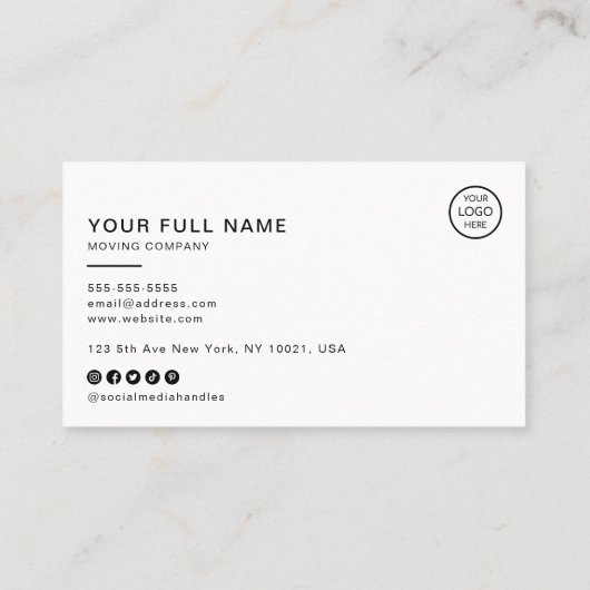 Photo Booth QR Code Logo Social Media Visitekaartje (Achterkant)