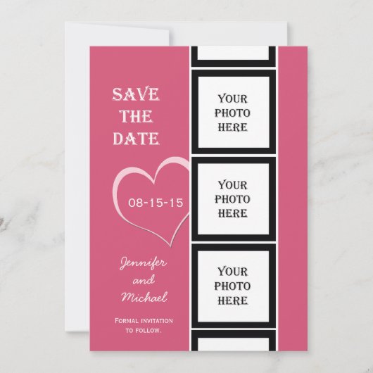 Photo Booth Sla de Date Invitation Kaart op (Voorkant)