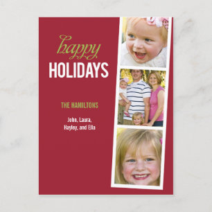 Photo Booth Style Holiday Photo Card Briefkaart