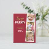Photo Booth Style Holiday Photo Card Briefkaart (Staand voorkant)