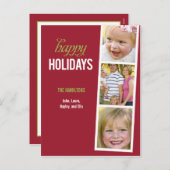 Photo Booth Style Holiday Photo Card Briefkaart (Voorkant / Achterkant)
