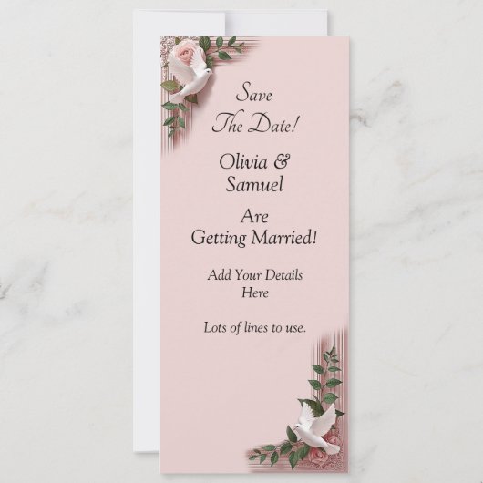 Photo Booth Style Save The Date Flat Card (Achterkant)