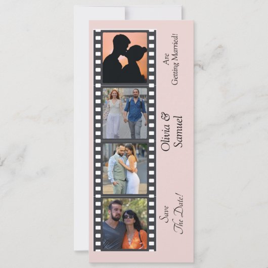 Photo Booth Style Save The Date Flat Card (Voorkant)