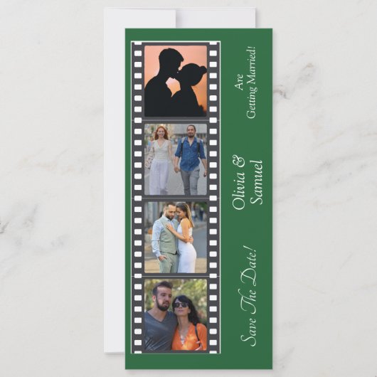 Photo Booth Style Save The Date Flat Card (Voorkant)