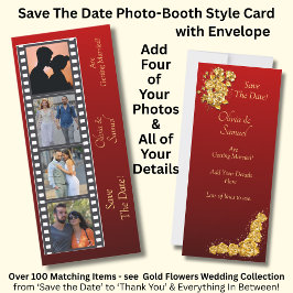 Photo Booth Style Save The Date Flat Card