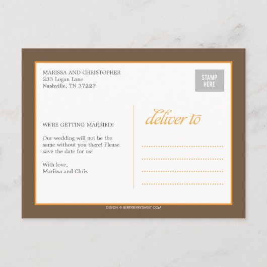 Photo Booth Style Save the Date Kaart (Achterkant)