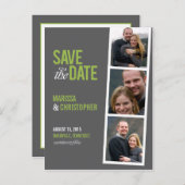 Photo Booth Style Save the Date Kaart (Voorkant / Achterkant)