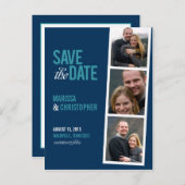 Photo Booth Style Save the Date Kaart (Voorkant / Achterkant)