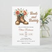 Photo Boots and Bubbly Western Bridal Shower Kaart (Staand voorkant)