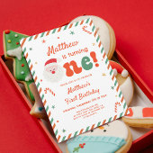 Photo Boy Christmas 1st Verjaardagsfeest Kaart