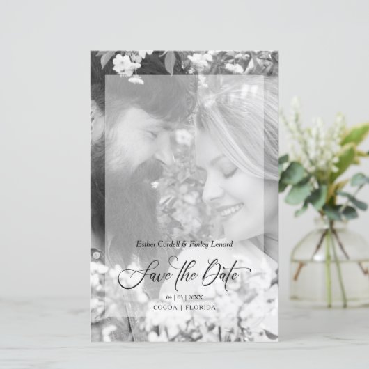 Photo Budget Black White Minimalist Vellum Effect (Staand voorkant)