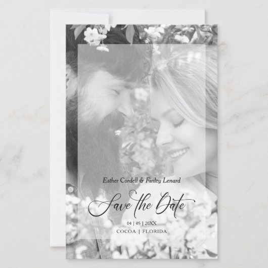 Photo Budget Black White Minimalist Vellum Effect (Voorkant)