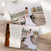 Photo Burnt Orange Agate Gold Ivory Script Wedding Bedankkaart