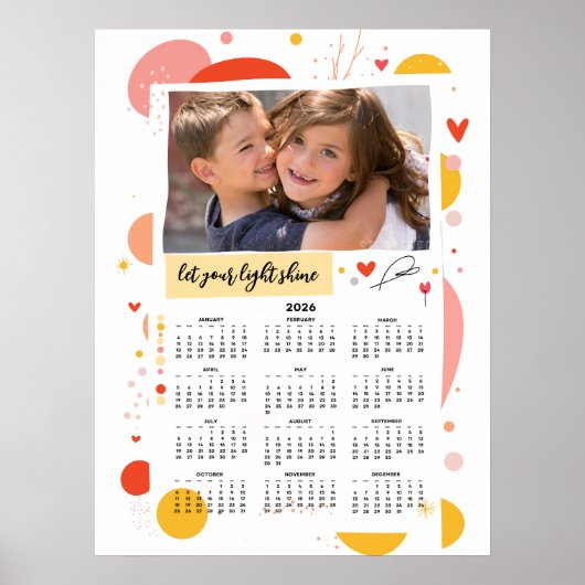 Photo Calendar 2026 Let Your Light Shine Poster (Voorkant)