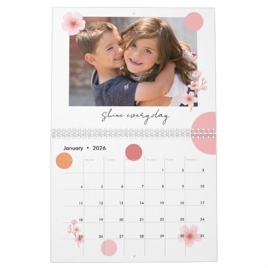 Photo Calendar 2026 Pretty Floral Motivational Kalender (Jan 2026)
