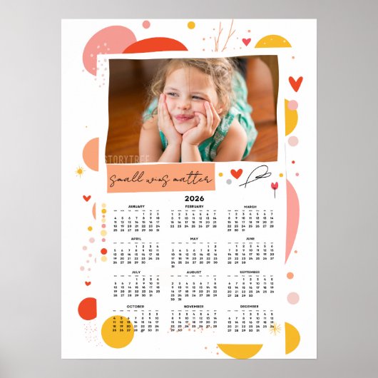Photo Calendar 2026 Small Wins Matter Poster 18x24 (Voorkant)