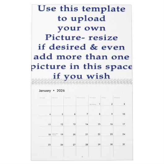 Photo Calendar doe-het-zelf-uploadt uw afbeeldinge Kalender (Jan 2026)