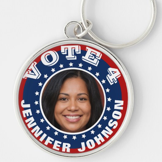 Photo Campaign Template Custom Button Sleutelhanger (Voorkant)