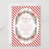 Photo Candy Cane Botanical Wreath Christmas Kaart (Voorkant)