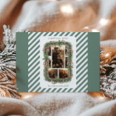 Photo Candy Cane Wreath Family Christmas Feestdagenkaart