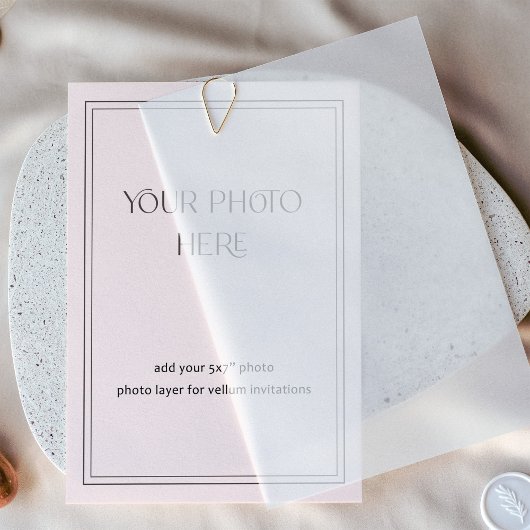 Photo Card For Vellum or Acrylic Invitations Kaart