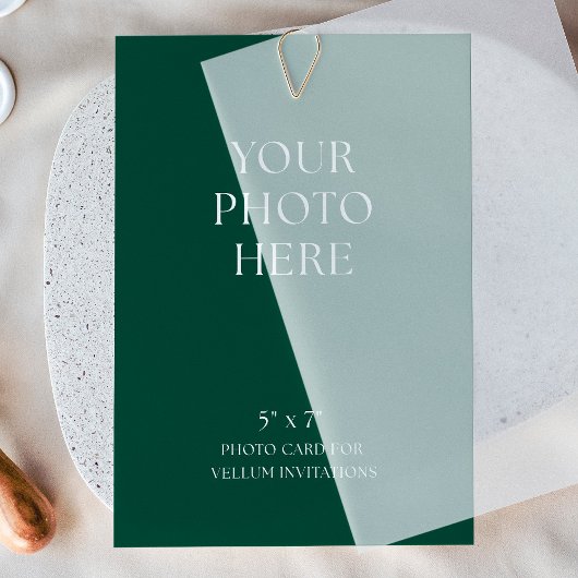 Photo Card for Vellum Wedding Invitations Kaart