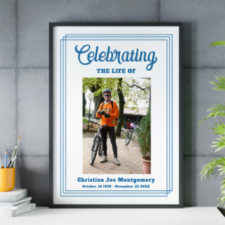 Photo Celebrating the life Funeral Welcome Poster