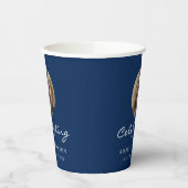 Photo Celebration of Life Funeral Memorial Blue Papieren Bekers (Links)