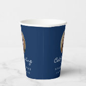 Photo Celebration of Life Funeral Memorial Blue Papieren Bekers (Rechts)