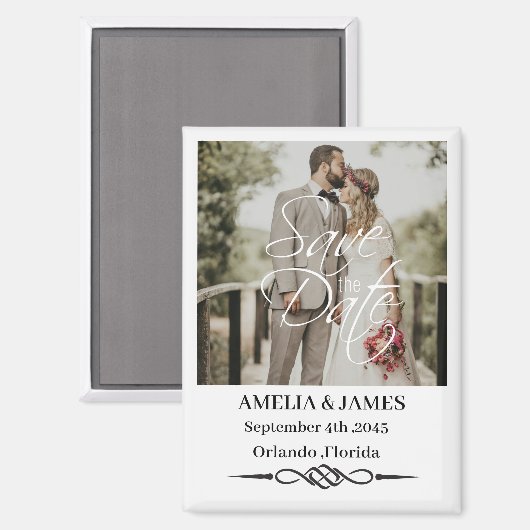 Photo Celtic Knot Wedding Save the Date Magnet (Voorkant / Achterkant)