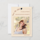 Photo champagne Graduation party Save the Date (Voorkant)