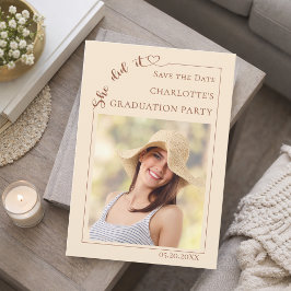 Photo Champagne Graduation party Save the Date