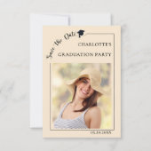 Photo champagne Graduation party Save the Date (Voorkant)